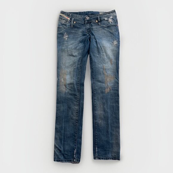 Diesel Denim - Y2K Diesel Blue Matic 0885C Distressed Ripped  Denim Jeans Women's Size 28X31*